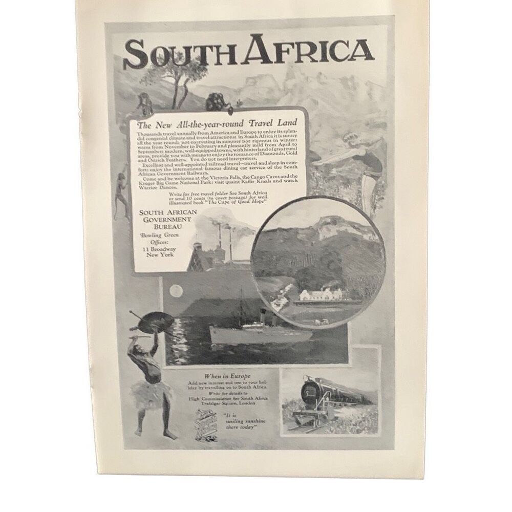 Vintage 1927 South Africa Government Bureau Ad Advertisement